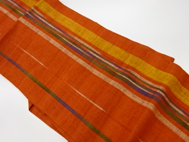 JAPANESE KIMONO / VINTAGE NAGOYA OBI / TSUMUGI / WOVEN STRIPES